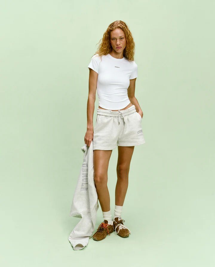 Varsity Sweat Shorts - Light Grey Melange