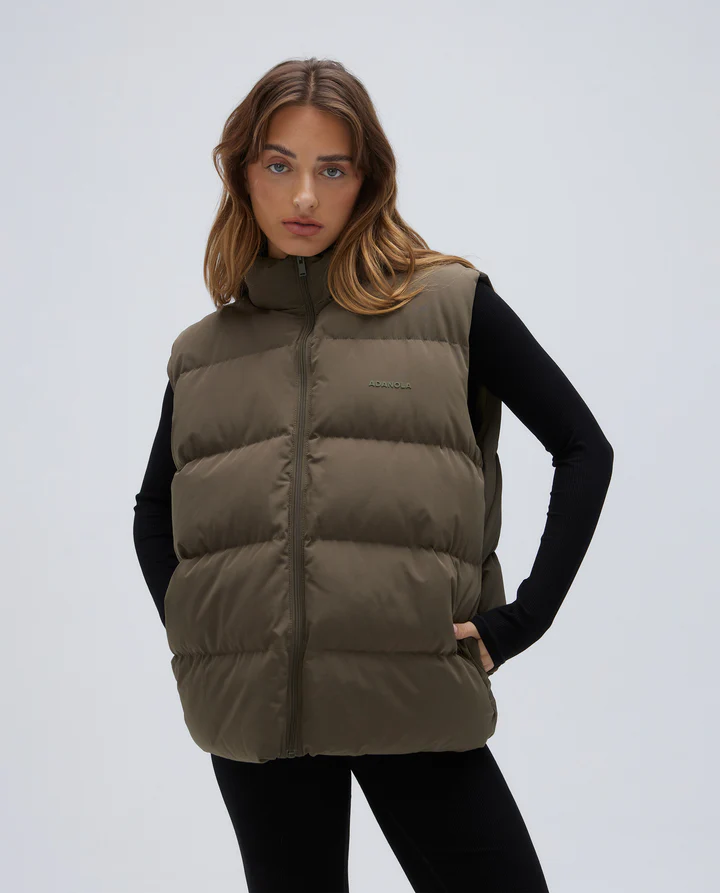 Padded Oversized Gilet - Green