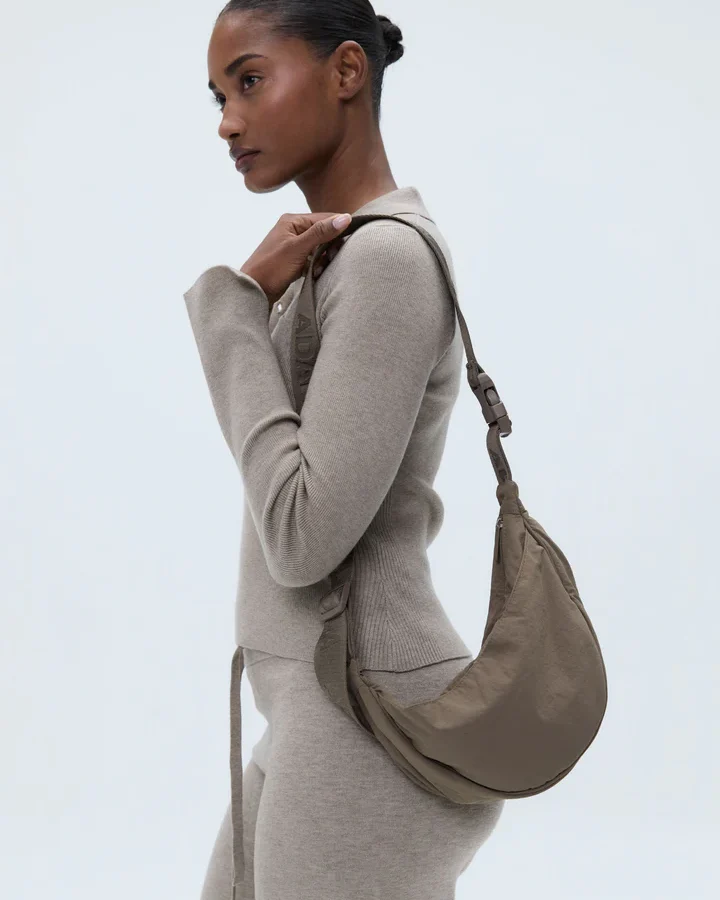 Branded Strap Crossbody Bag - Cocoa Brown