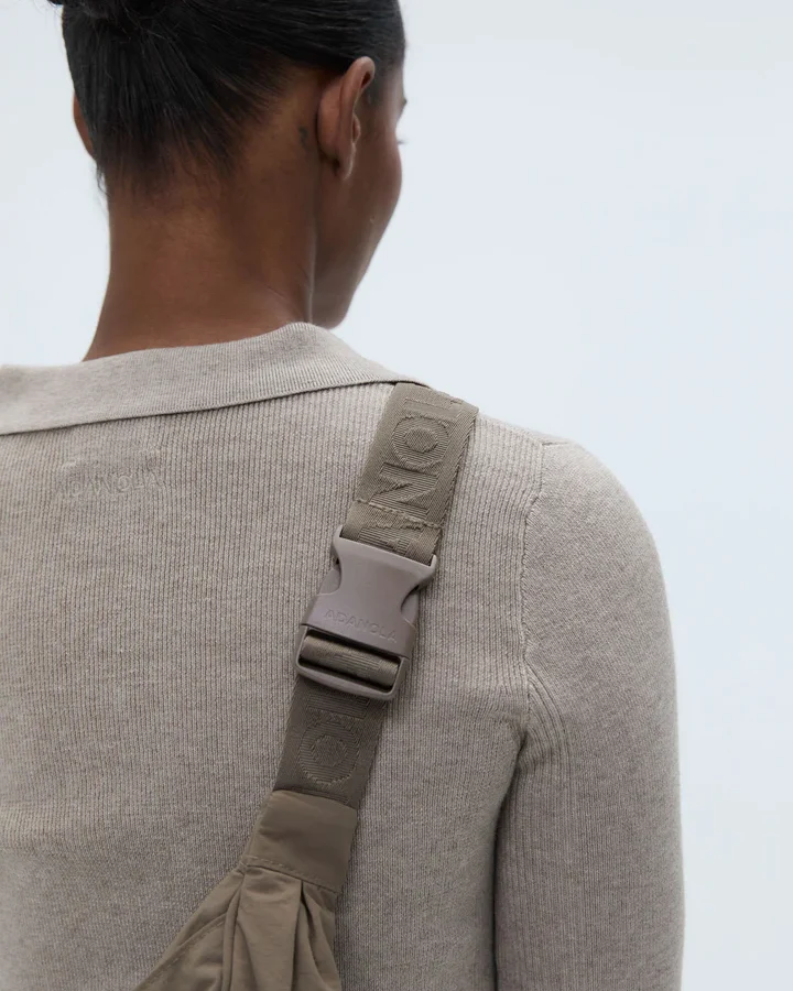 Branded Strap Crossbody Bag - Cocoa Brown