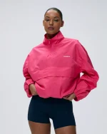 Half Zip Track Jacket - Hot Pink