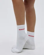 Socks - White/Apple Red