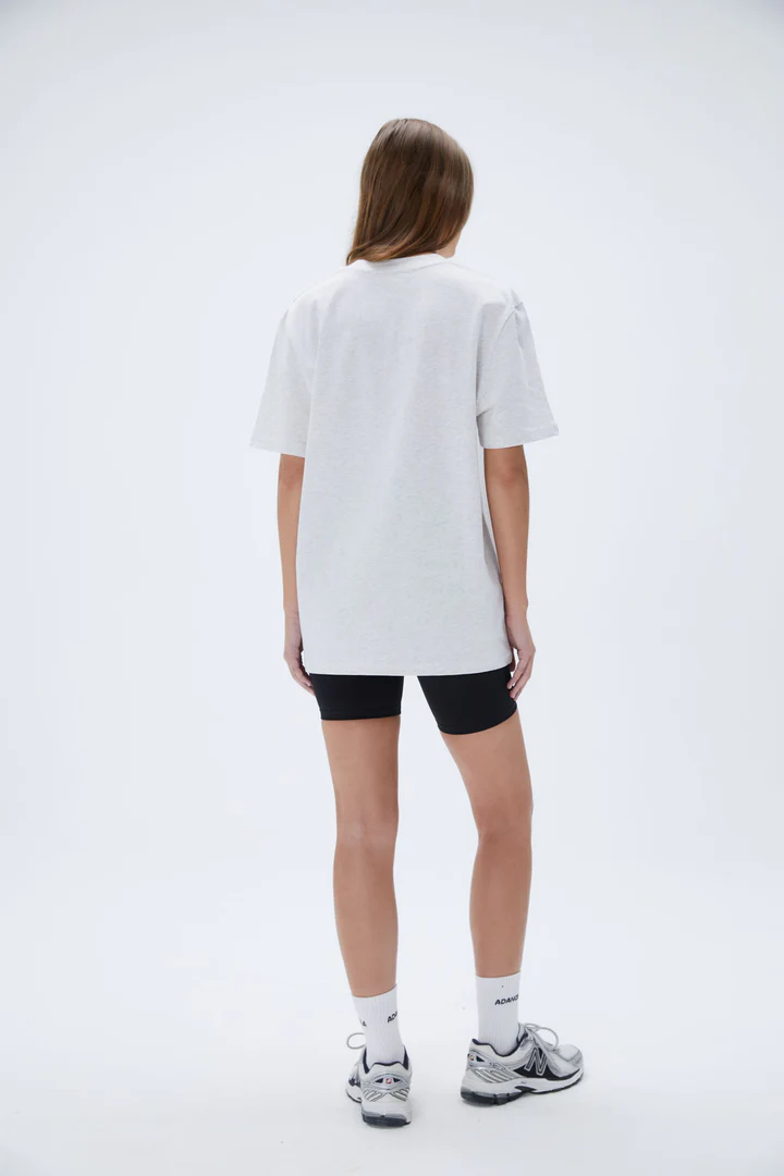 AS Short Sleeve Oversized T-shirt - Light Grey Melange/Black